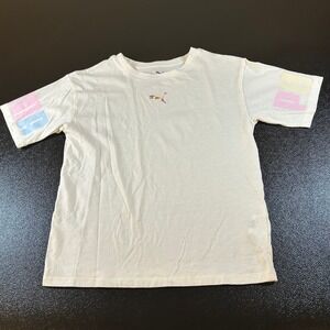 Puma Graphic T-Shirt Pastel Logo Short Sleeve Top‎ White Kids Large (10/12)